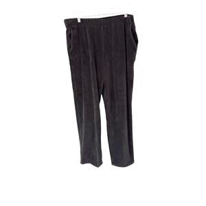 Land's End Pants Plus Gray Corduroy Pull On Stretch Basic Mature Size 1X